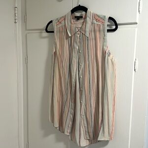 Rachel Zoe striped sleeveless silk blouse